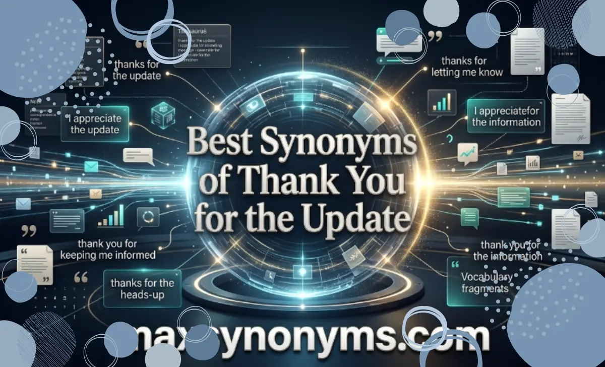 best synonyms of thank you for the update