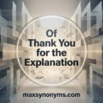 of thank you for the explanation