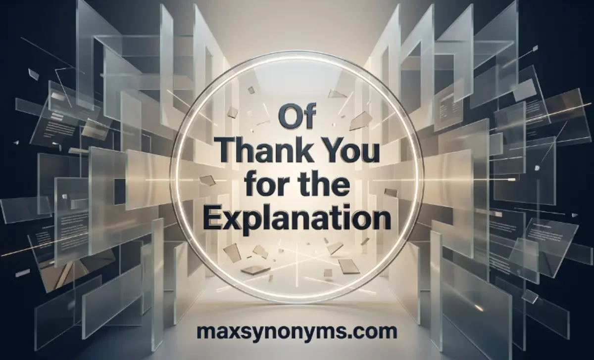 of thank you for the explanation